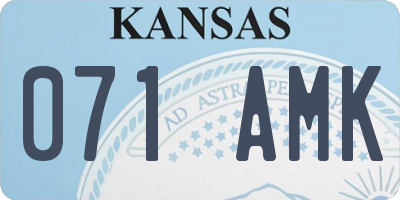 KS license plate 071AMK