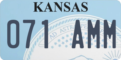 KS license plate 071AMM