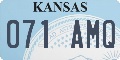 KS license plate 071AMQ