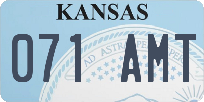 KS license plate 071AMT