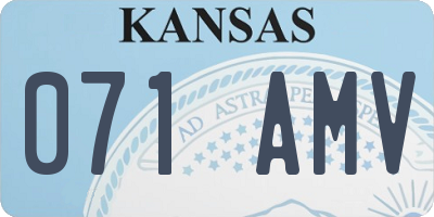 KS license plate 071AMV