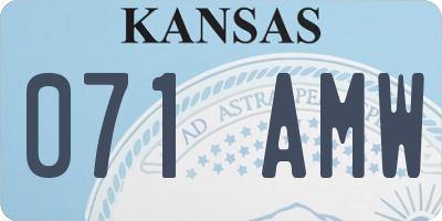 KS license plate 071AMW