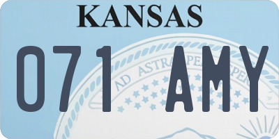 KS license plate 071AMY