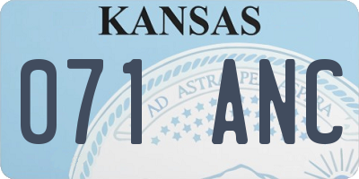 KS license plate 071ANC