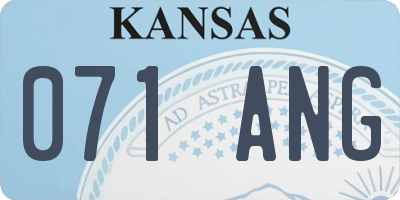 KS license plate 071ANG