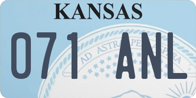 KS license plate 071ANL