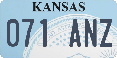 KS license plate 071ANZ
