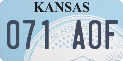 KS license plate 071AOF