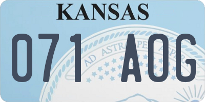 KS license plate 071AOG