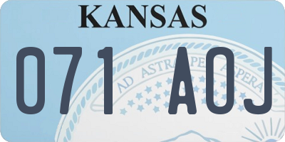 KS license plate 071AOJ
