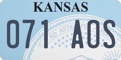 KS license plate 071AOS