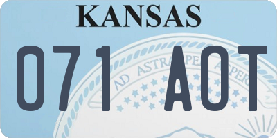 KS license plate 071AOT