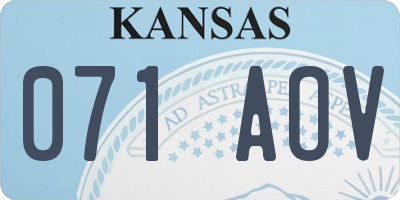 KS license plate 071AOV