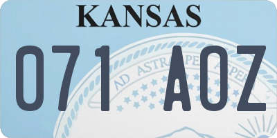 KS license plate 071AOZ
