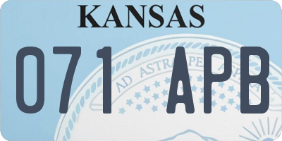KS license plate 071APB