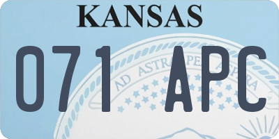 KS license plate 071APC
