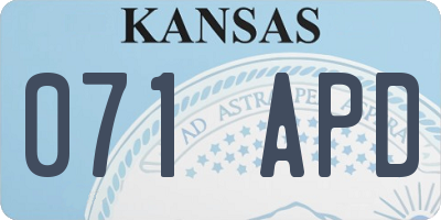 KS license plate 071APD