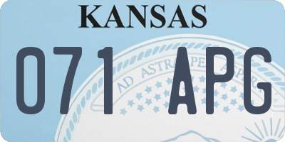 KS license plate 071APG