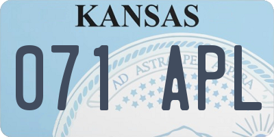 KS license plate 071APL