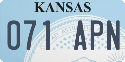 KS license plate 071APN