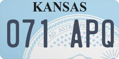 KS license plate 071APQ