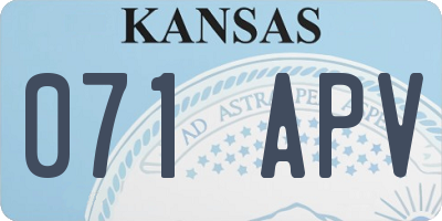 KS license plate 071APV