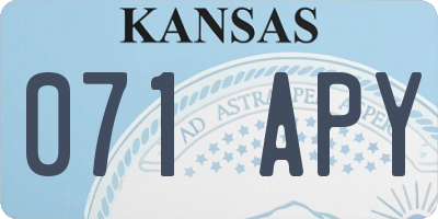 KS license plate 071APY