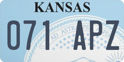 KS license plate 071APZ