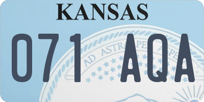 KS license plate 071AQA