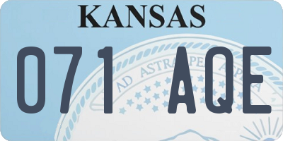KS license plate 071AQE