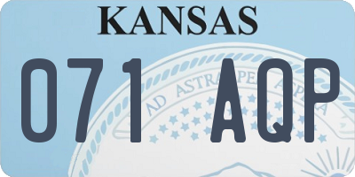 KS license plate 071AQP