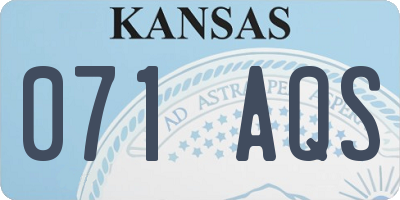 KS license plate 071AQS