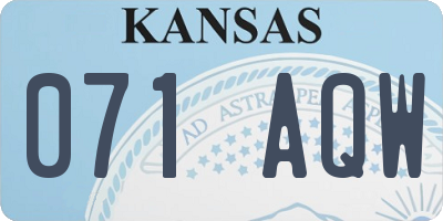 KS license plate 071AQW
