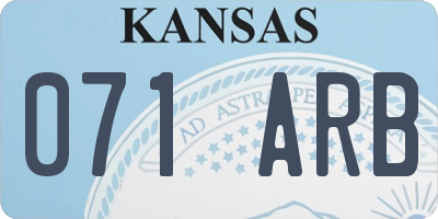 KS license plate 071ARB