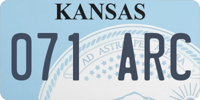 KS license plate 071ARC