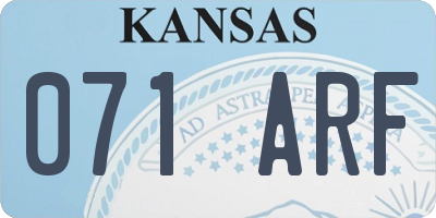 KS license plate 071ARF