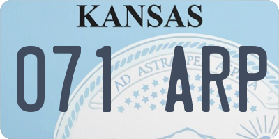 KS license plate 071ARP