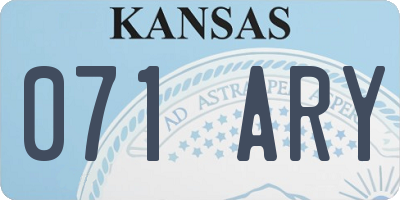 KS license plate 071ARY