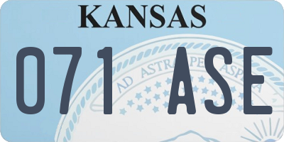 KS license plate 071ASE