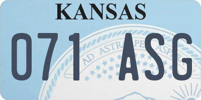 KS license plate 071ASG