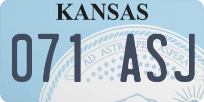 KS license plate 071ASJ