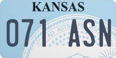 KS license plate 071ASN