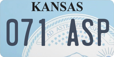 KS license plate 071ASP