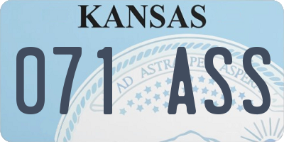 KS license plate 071ASS