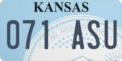KS license plate 071ASU
