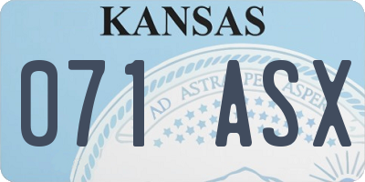 KS license plate 071ASX