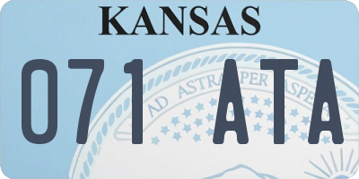 KS license plate 071ATA