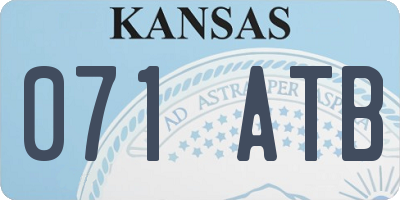KS license plate 071ATB