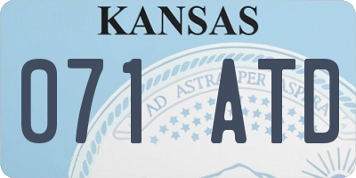 KS license plate 071ATD