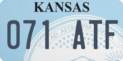 KS license plate 071ATF